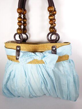 New light blue cloth handbag